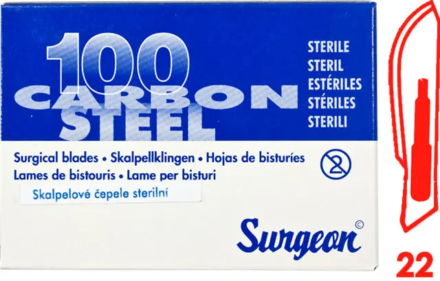6109_CEPELKY SKALPELOVE SURGEON C. 22 STERILNI 100 KS
